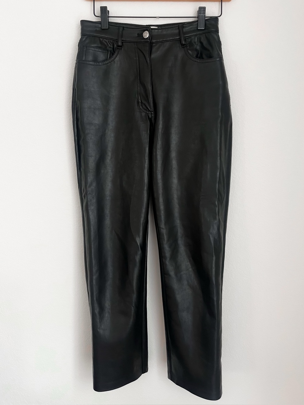 Wilfred by Aritzia High-Rise Faux Leather Pants Size 4 Black